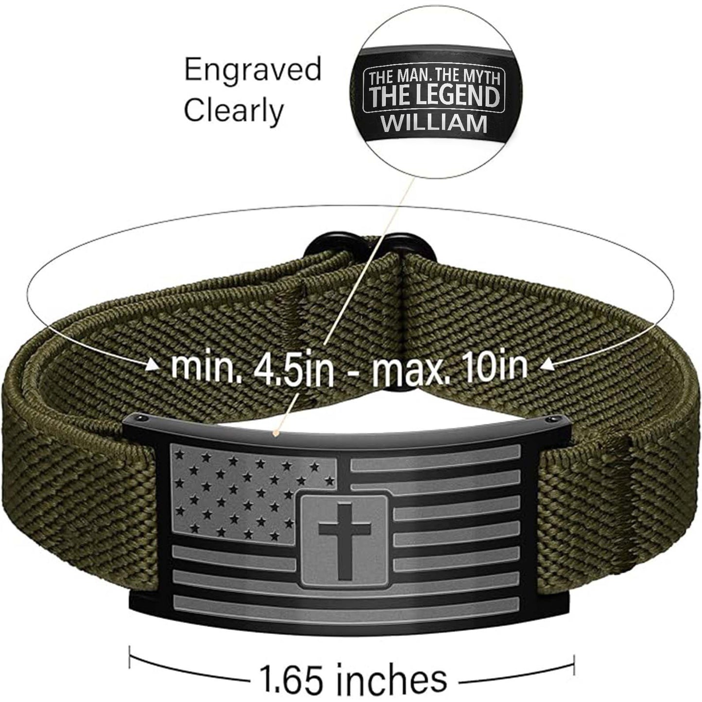Custom The Man The Myth The Legend Nylon Bracelet for Men | Personalized Nylon Wristbands | Stocking Stuffers For Man 683903