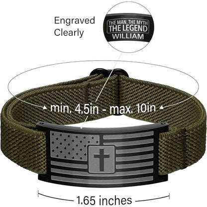 Custom The Man The Myth The Legend Nylon Bracelet for Men | Personalized Nylon Wristbands | Stocking Stuffers For Man 683903