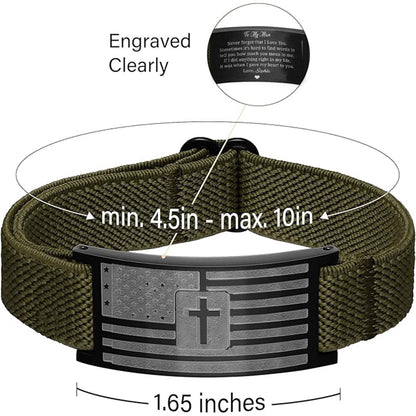 Custom Name I Love You Nylon Bracelet for Men | Personalized Nylon Wristband | Faith Gift for Him, Husband 684094