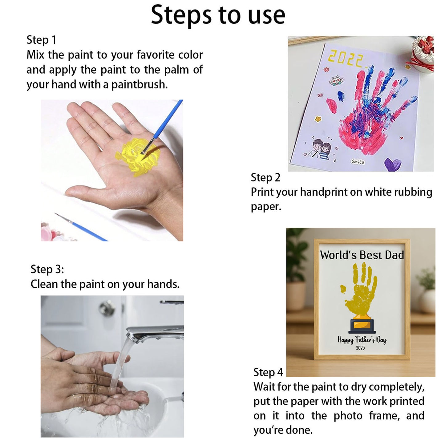 Personalized DIY Poem Frame for Dad, Father's Day Handprint Footprint Frame, Special Gift for Dad, Gift for Husband 682269