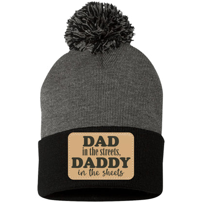 Dad In The Streets, Daddy In The Sheets, Funny Rectangle Leather Patch Hat C824