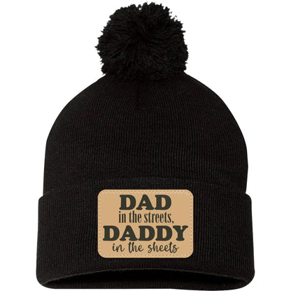 Dad In The Streets, Daddy In The Sheets, Funny Rectangle Leather Patch Hat C824