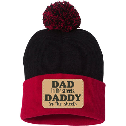 Dad In The Streets, Daddy In The Sheets, Funny Rectangle Leather Patch Hat C824