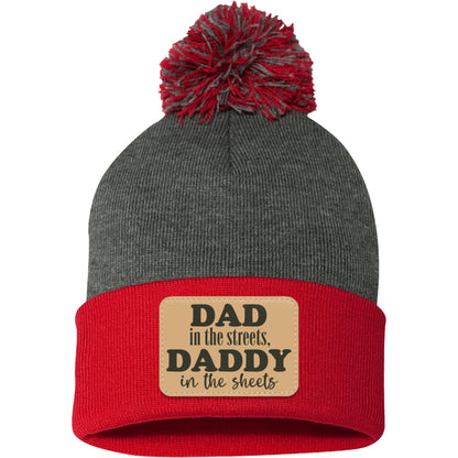 Dad In The Streets, Daddy In The Sheets, Funny Rectangle Leather Patch Hat C824