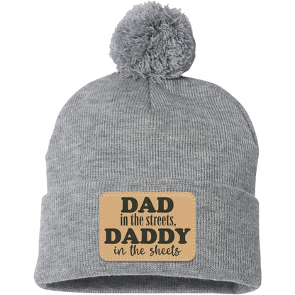 Dad In The Streets, Daddy In The Sheets, Funny Rectangle Leather Patch Hat C824