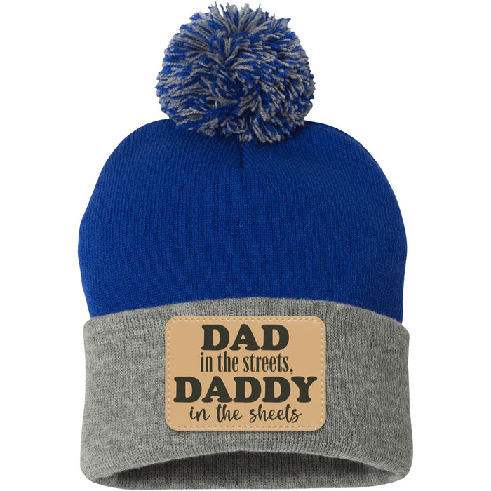 Dad In The Streets, Daddy In The Sheets, Funny Rectangle Leather Patch Hat C824