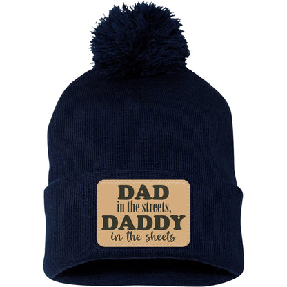 Dad In The Streets, Daddy In The Sheets, Funny Rectangle Leather Patch Hat C824