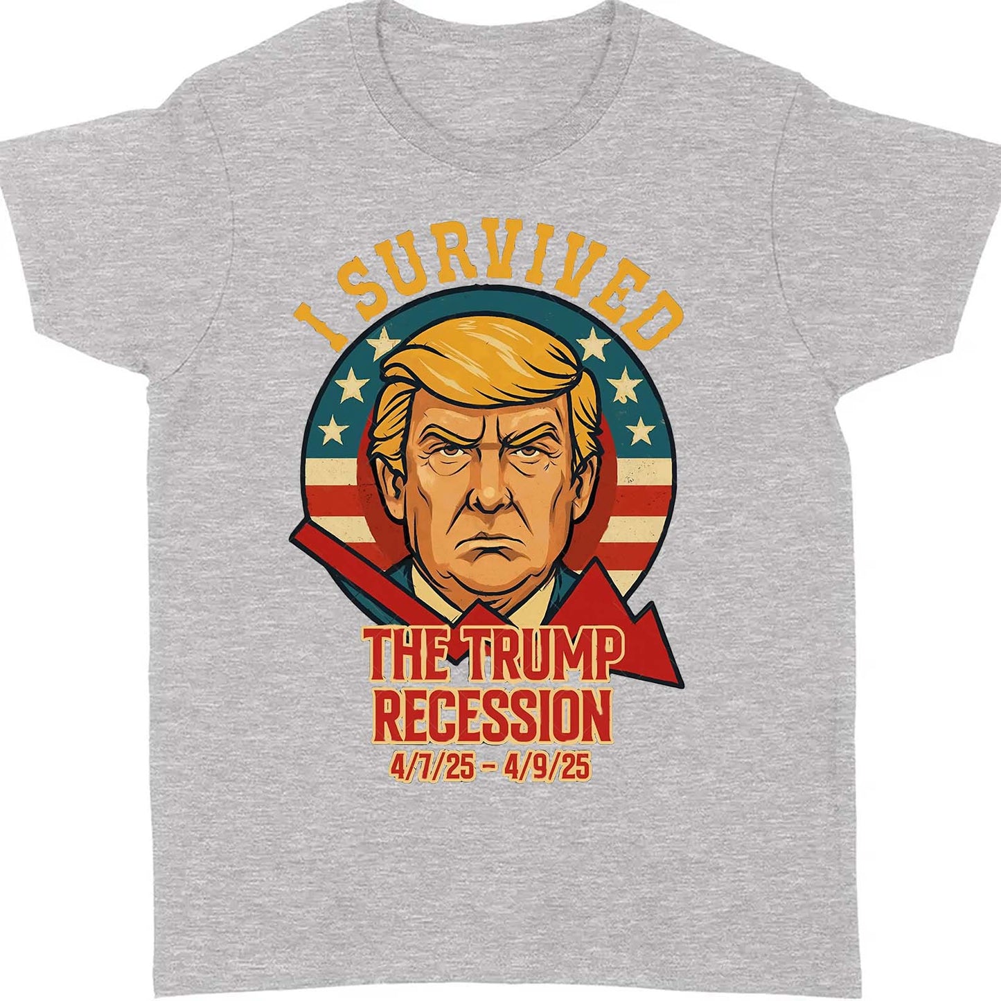 I Survived The Trump Recession Shirt – Funny 8647 Anti Trump Political Protest Tee, Anti MAGA Satire Dark Shirt For Democrat Supporters 682212