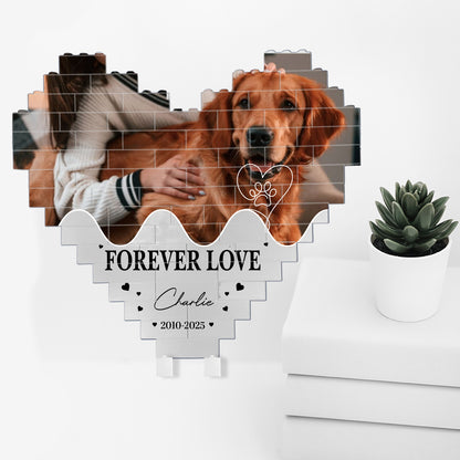 Custom Photo Dog Memorial Building Brick Blocks | Personalized Dog Cat Pet Heart Shape Brick Blocks 684302