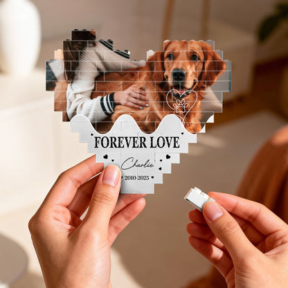 Custom Photo Dog Memorial Building Brick Blocks | Personalized Dog Cat Pet Heart Shape Brick Blocks 684302