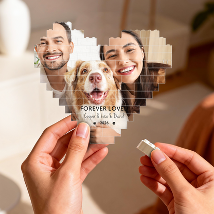 Custom Photo Building Brick Blocks | Personalized Heart Shape Brick Blocks | Memorial Gifts For Pet Lovers 684301