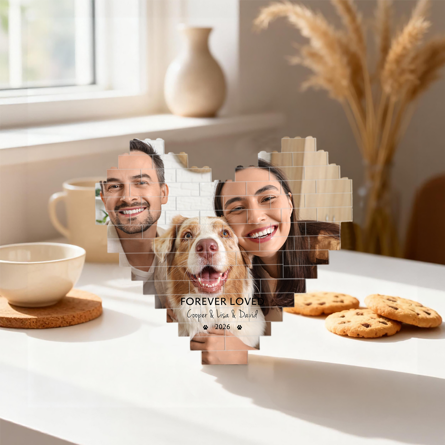 Custom Photo Building Brick Blocks | Personalized Heart Shape Brick Blocks | Memorial Gifts For Pet Lovers 684301