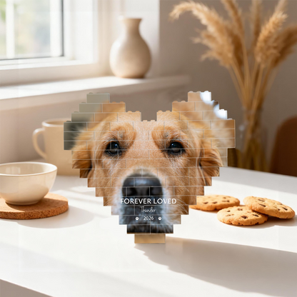 Custom Photo Building Brick Blocks | Personalized Heart Shape Brick Blocks | Memorial Gifts For Pet Lovers 684301