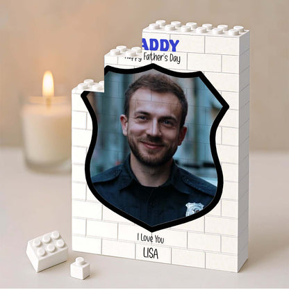 Police Officer Brick Block | Custom Photo Building Brick Blocks | Personalized Father's Day Gift 684289-2
