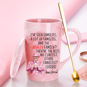 Personalized Family Name Donald Trump Mug | Funny Trump Coffee Mug | Pink Ceramic Mug 683948 – GOP