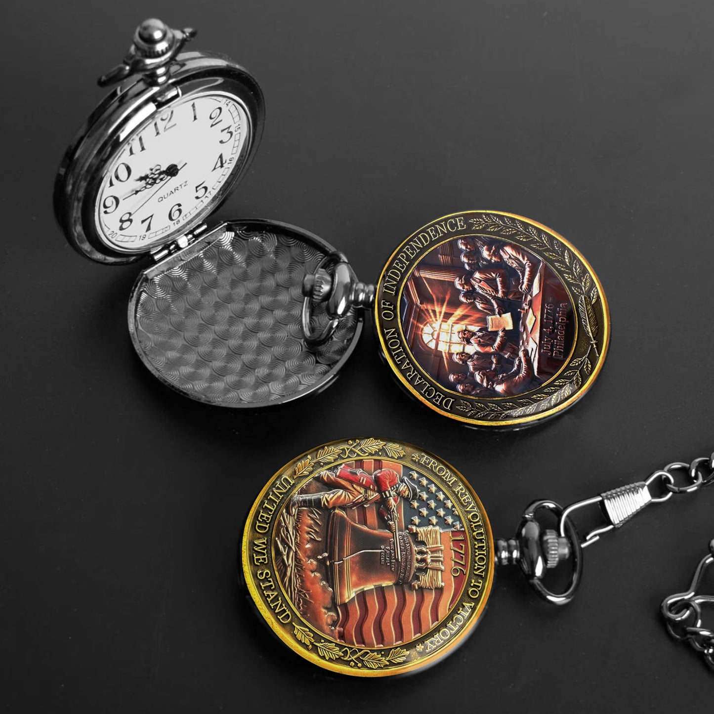 Custom Photo 250 Years Anniversary Pocket Watch | Declaration of Independence Liberty Bell 1776–2026 Pocket Watch 684241