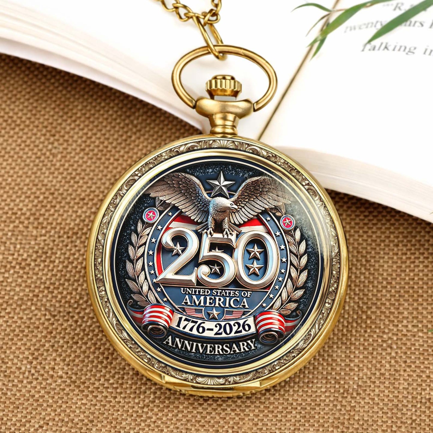 Custom Photo 250 Years Anniversary Pocket Watch | Declaration of Independence Liberty Bell 1776–2026 Pocket Watch 684241