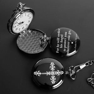Bible Verse Pocket Watch, Christian Religious Pocket Watch, Christian Faith Pocket Watch Gift for Him 684055