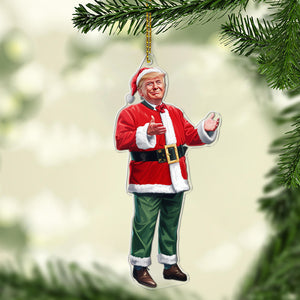 Trump Red Santa, Christmas Trump Acrylic Ornament | Perfect for Car & Christmas Tree Decor C1619 - GOP