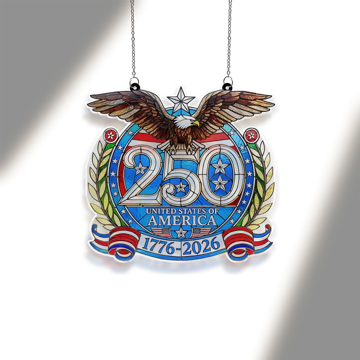250 Years of America Suncatcher Ornament, 250th Anniversary 1776-2026 Suncatchers, 4th of July Gift Ornament 684120