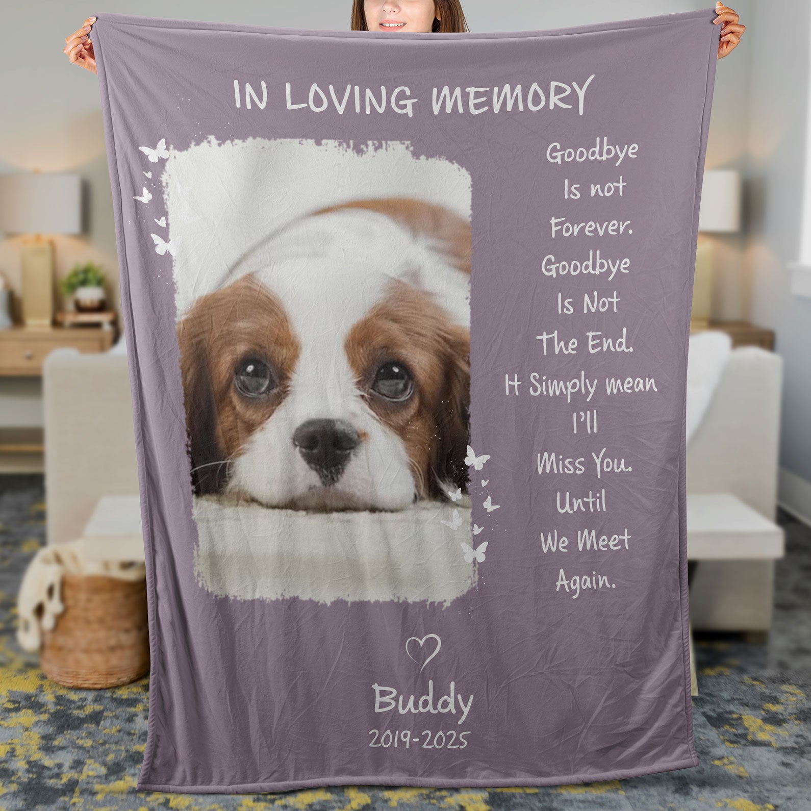 Goodbye Is Not Forever Goodbye Is Not The End, Personalized Memorial Blanket, Memorial Custom Photo Blanket, Remembrance Gift- 681951