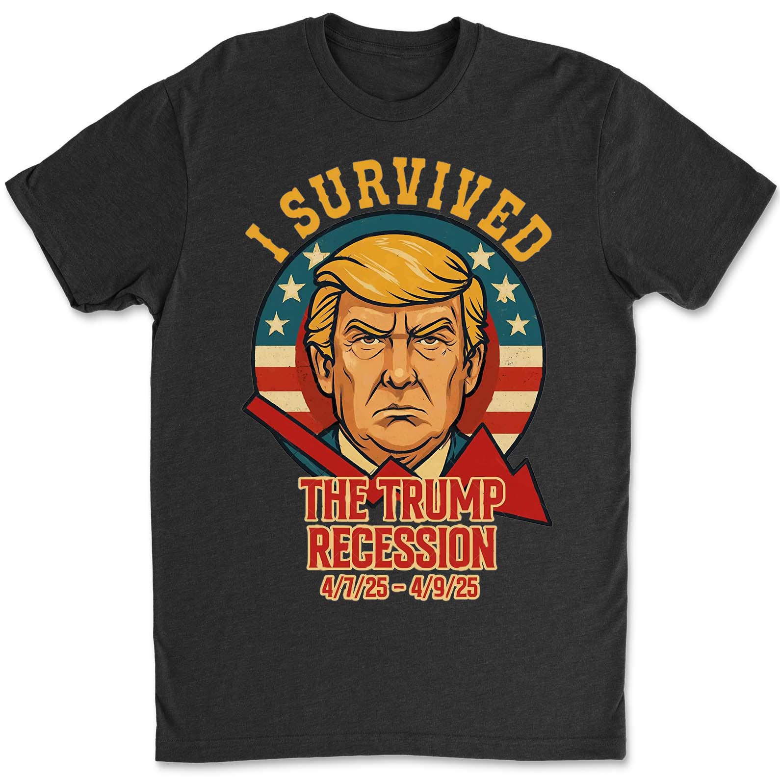 I Survived The Trump Recession Shirt – Funny 8647 Anti Trump Political Protest Tee, Anti MAGA Satire Dark Shirt For Democrat Supporters 682212