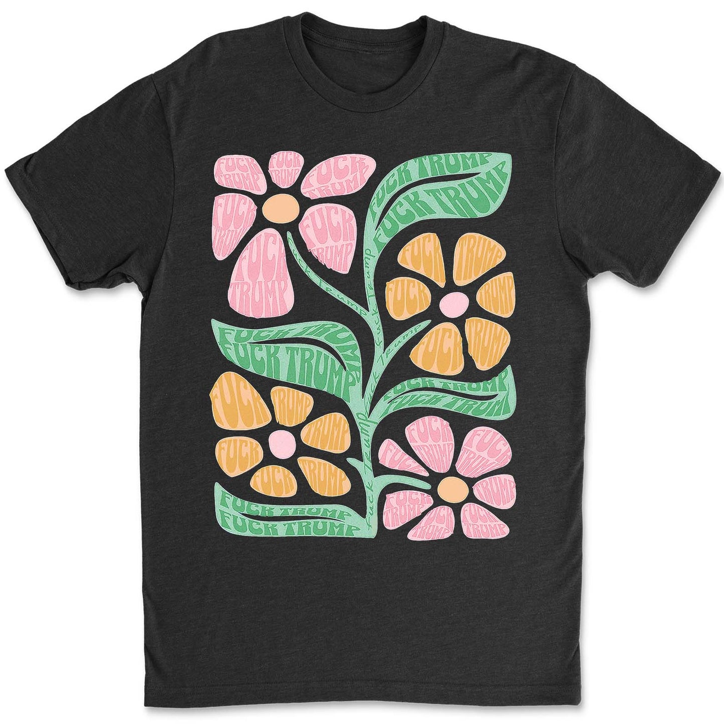 Subtle Floral 8647 Anti Trump Shirt – Progressive Fuck Trump Tee For Democrats And Pro-Democracy Supporters Dark Shirt 682197