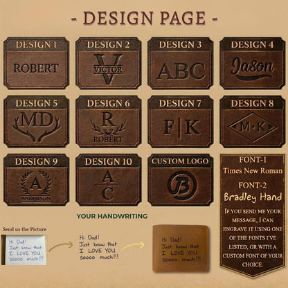 Personalized Leather Mens Wallet | Engraved Father's Day Wallet For Dad And Grandpa | Birthday Gift For Men 684985