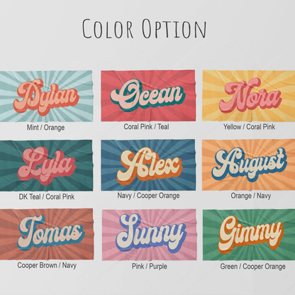 Personalized Retro Beach Towel With Name, Groovy Bath Towel Gift For Summer 684831