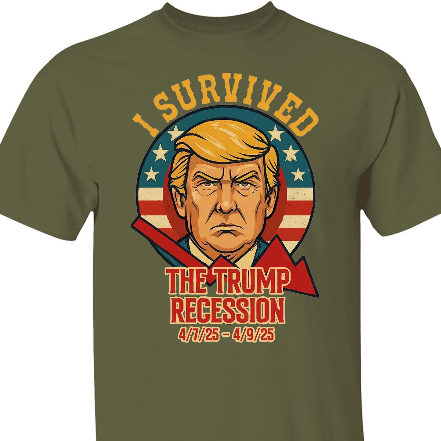 I Survived The Trump Recession Shirt – Funny 8647 Anti Trump Political Protest Tee, Anti MAGA Satire Dark Shirt For Democrat Supporters 682212