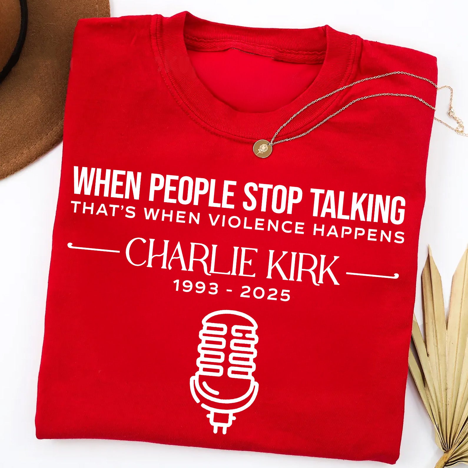 Free Speech Hero Charlie Kirk Shirt | Charlie Kirk Motivational Speech Red Shirt | We Wear Red Charlie Kirk Birthday October 14 | Red Freedom Shirt 682837