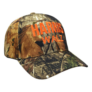 Harris Waltz 2024 Camouflage Cat Hat HW 2024 Kamala Harris Hat 2024 Presidential Election Vote Blue Hat