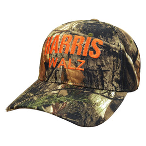 Harris Waltz 2024 Camouflage Cat Hat HW 2024 Kamala Harris Hat 2024 Presidential Election Vote Blue Hat