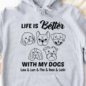 Better Life With Dogs Personalized Custom Photo Dog Bright Shirt T788