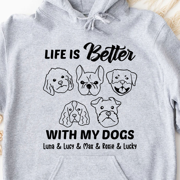 Better Life With Dogs Personalized Custom Photo Dog Bright Shirt T788