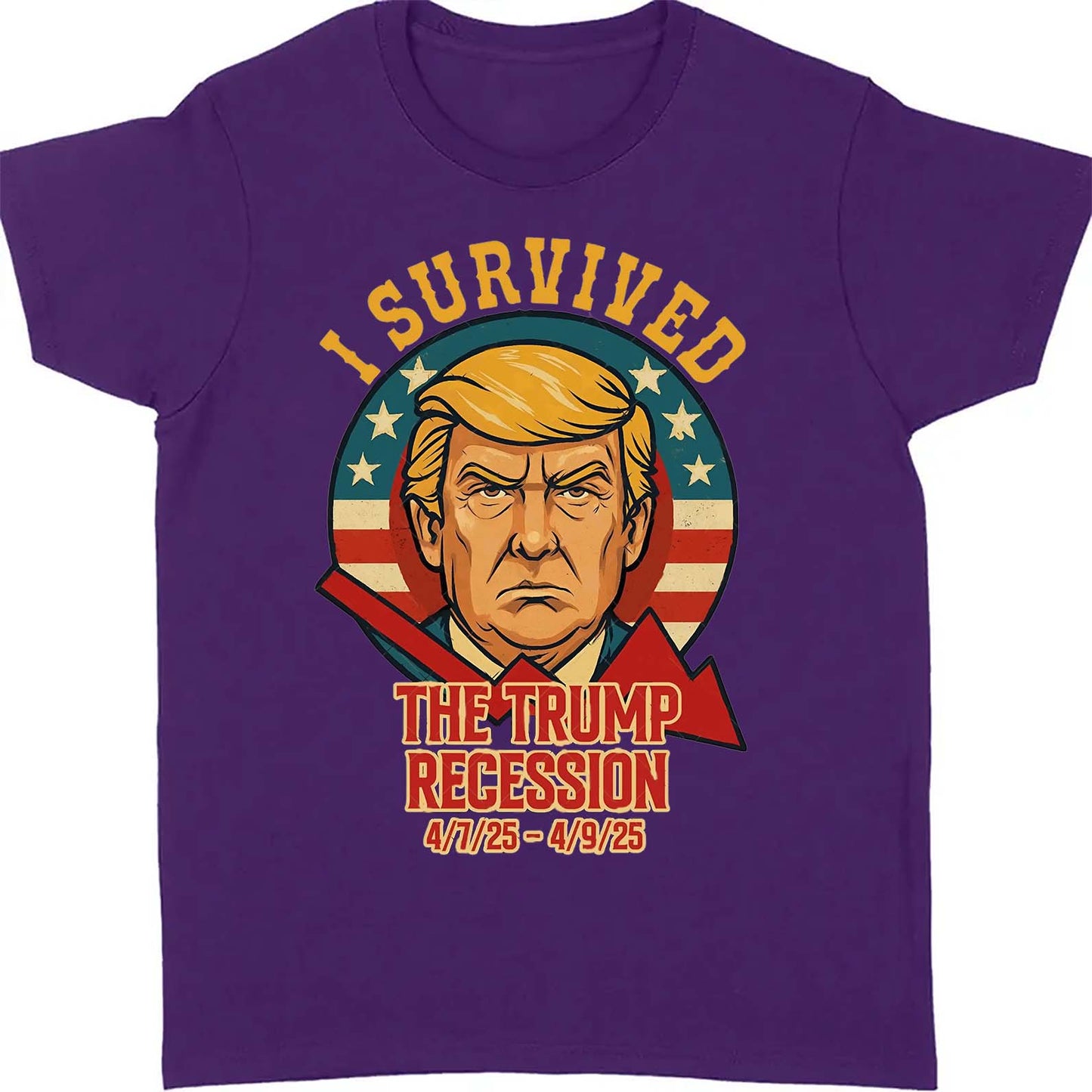 I Survived The Trump Recession Shirt – Funny 8647 Anti Trump Political Protest Tee, Anti MAGA Satire Dark Shirt For Democrat Supporters 682212