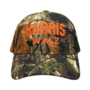 Harris Waltz 2024 Camouflage Cat Hat HW 2024 Kamala Harris Hat 2024 Presidential Election Vote Blue Hat