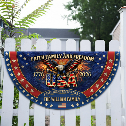Personalized 250 Years Anniversary USA Semicircle Flag | Patriotic USA Semiquincentennial Banner 684425