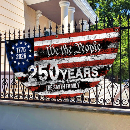 Custom Name 250 Years Semicircle Flag | Patriotic We The People 1776–2026 House Flag 684413
