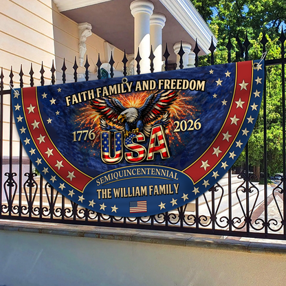 Personalized 250 Years Anniversary USA Semicircle Flag | Patriotic USA Semiquincentennial Banner 684425