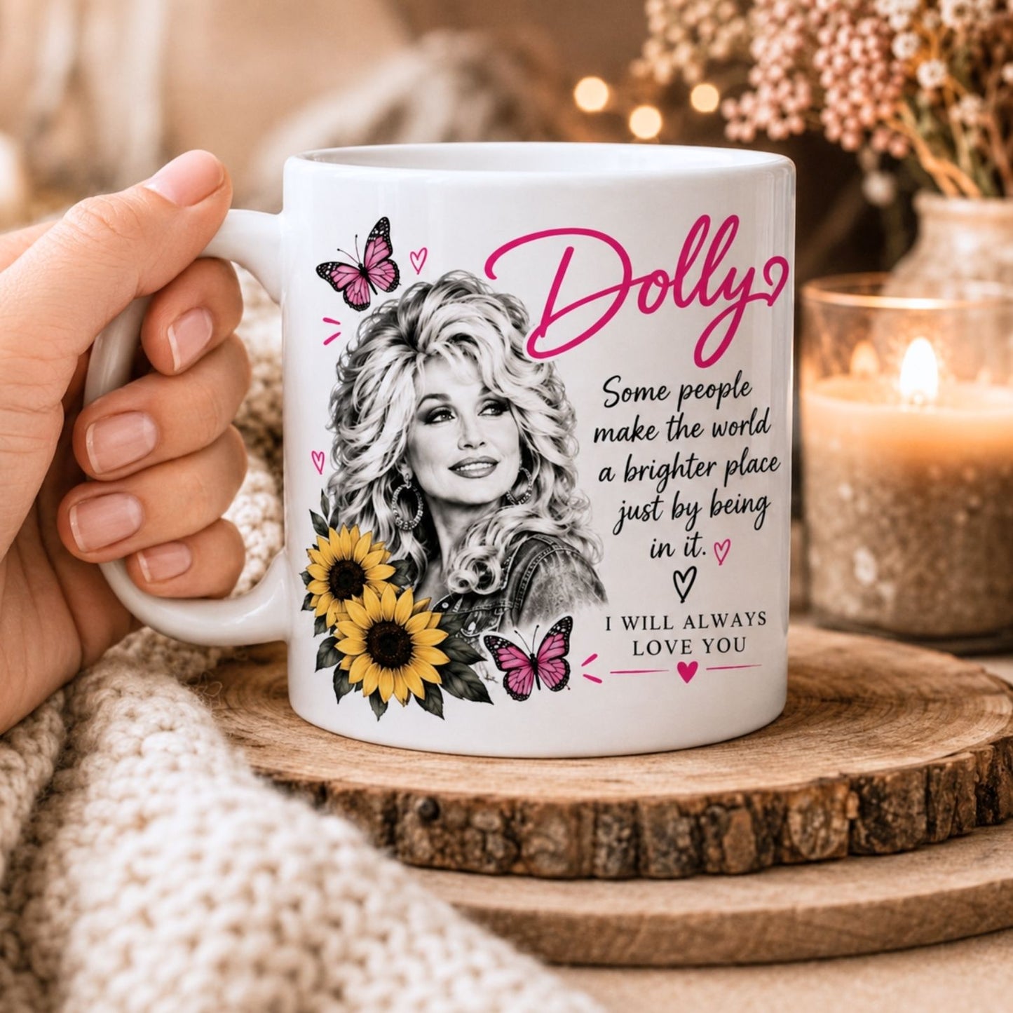 Dolly Parton Memorial Mug, Some People Make the World Brighter Coffee Cup, 1946–2026 Country Music Tribute 686110 WFD
