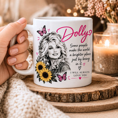 Dolly Parton Memorial Mug, Some People Make the World Brighter Coffee Cup, 1946–2026 Country Music Tribute 686110 WFD