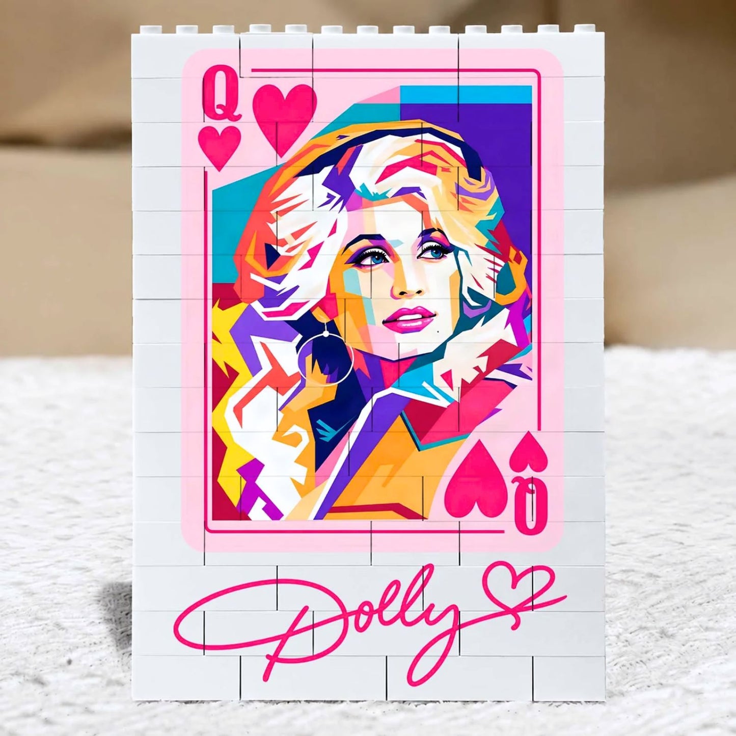 Queen Of Hearts Dolly Parton Memorial Building Blocks, Retro Country Legend Keepsake 686163