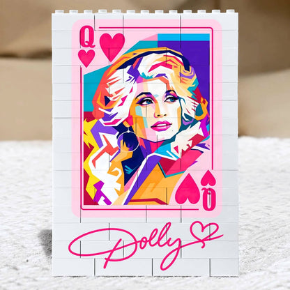 Queen Of Hearts Dolly Parton Memorial Building Blocks, Retro Country Legend Keepsake 686163