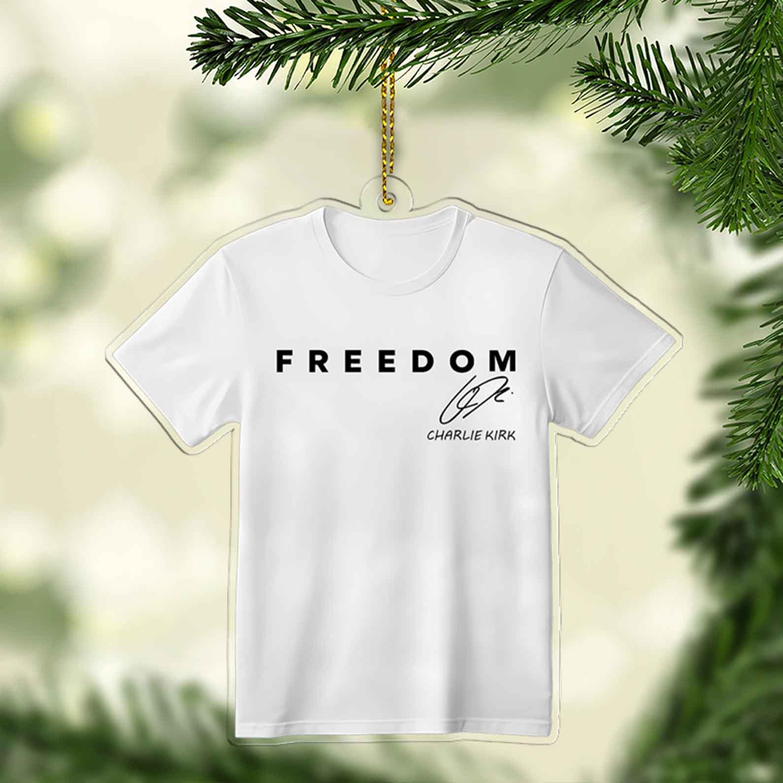 Freedom Charlie Kirk Acrylic Ornament, Pray For Charlie Kirk Ornament, Freedom Ornament 683168