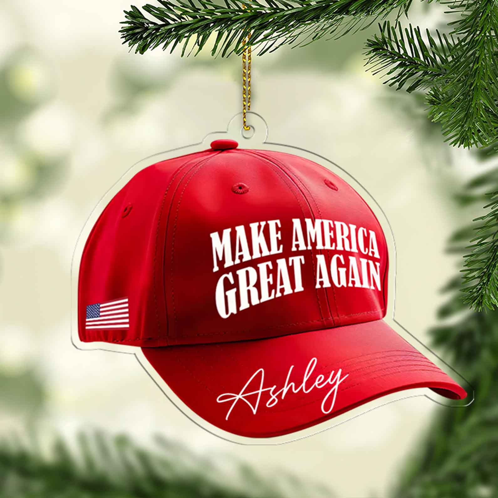 Personalized Make America Great Again 2024 Acrylic Ornament, Trump Ornament Gift, MAGA Ornament 683177 - GOP