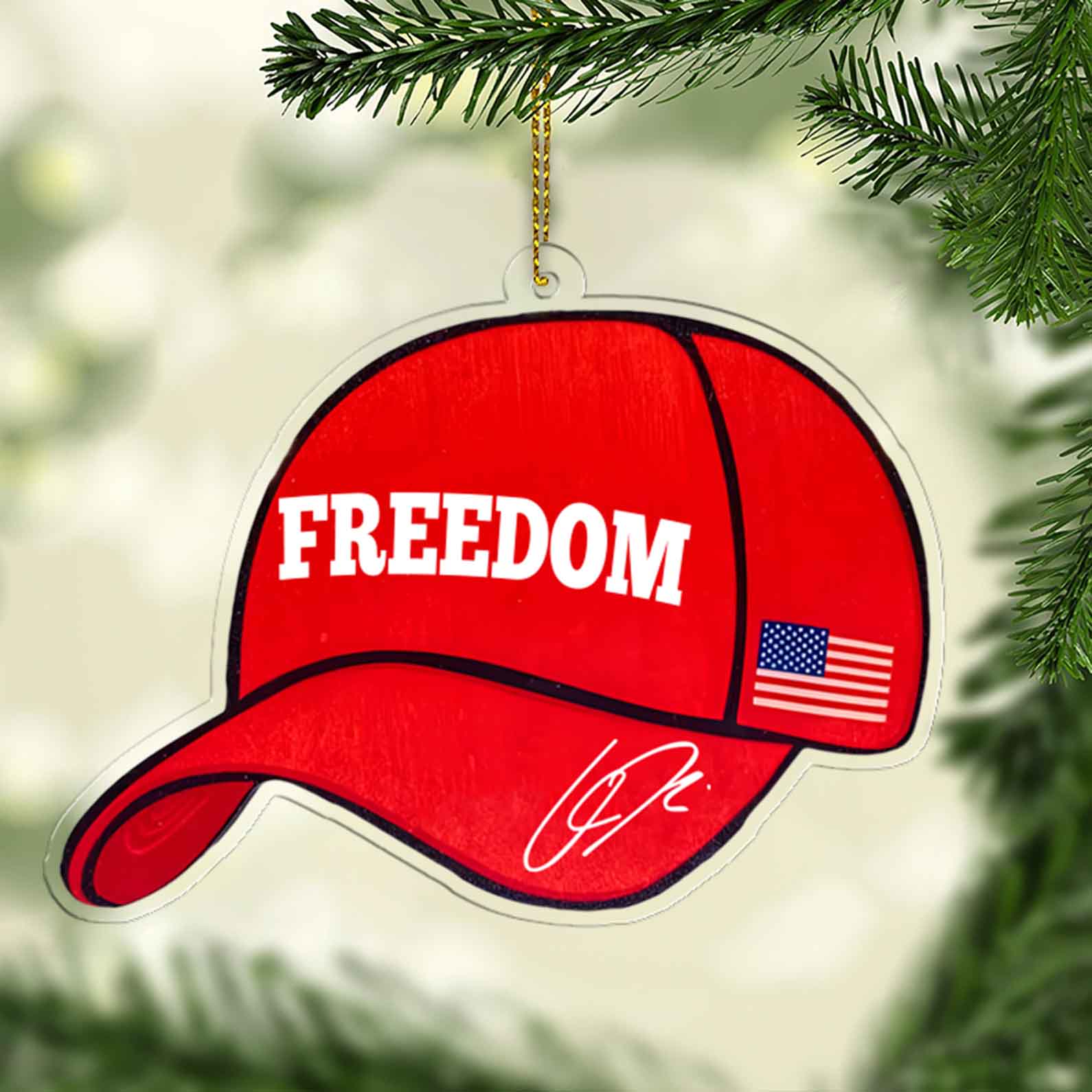 Freedom Charlie Kirk Acrylic Ornament, Justice For Charlie Kirk Ornament, Freedom Christmas Ornament 683244
