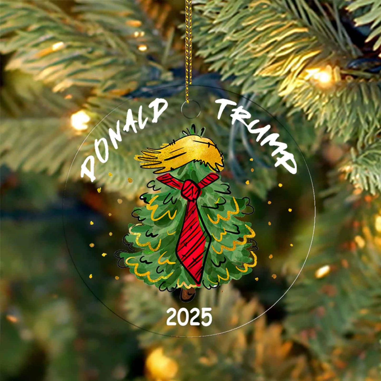 Trump 2025 Acrylic Christmas Ornament | 47th President MAGA Ornament | Patriotic Republican Tree Decoration | Trump Supporter Gift 683525 - GOP