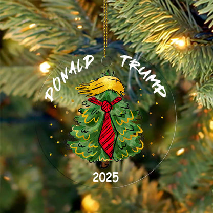 Trump 2025 Acrylic Christmas Ornament | 47th President MAGA Ornament | Patriotic Republican Tree Decoration | Trump Supporter Gift 683525 - GOP
