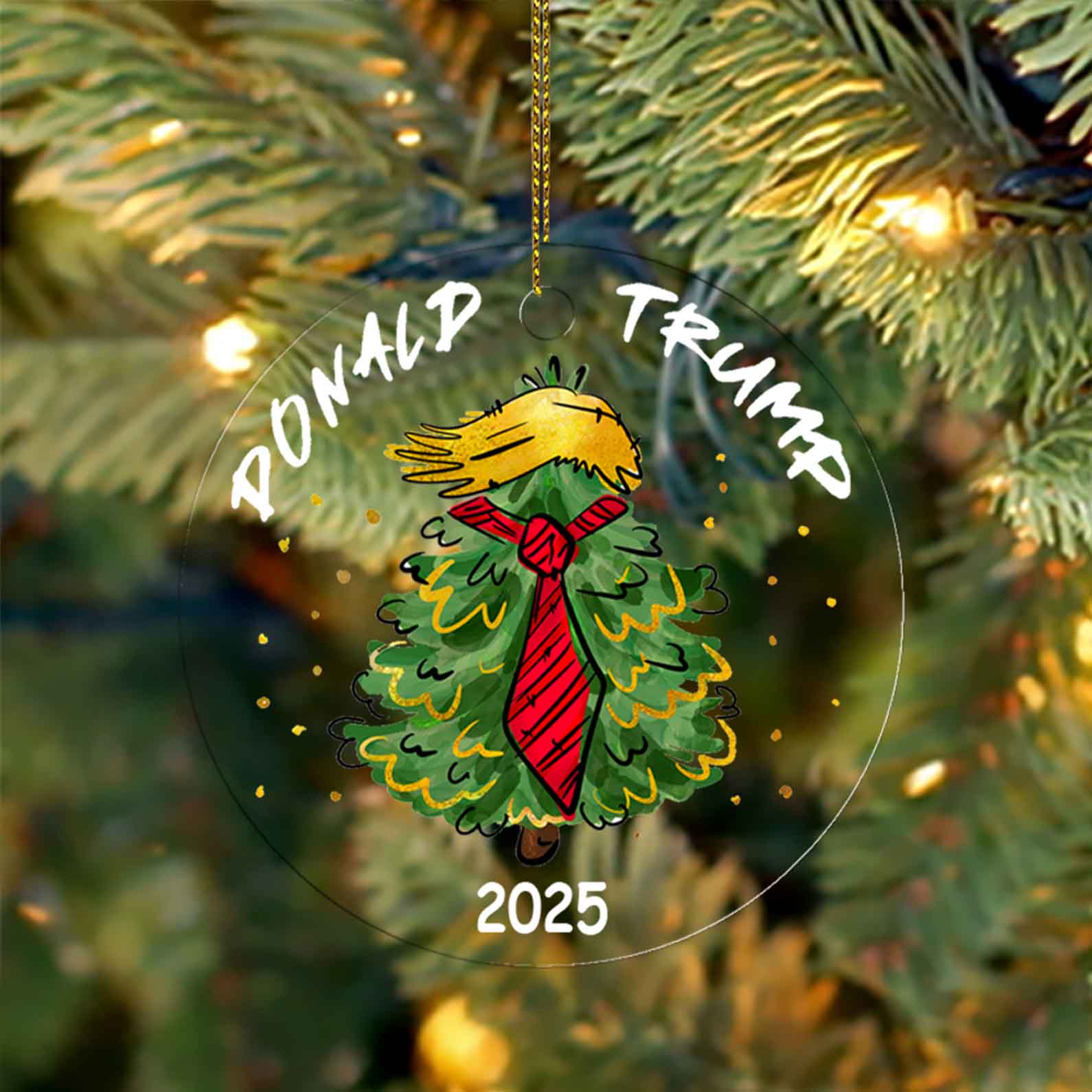 Trump 2025 Acrylic Christmas Ornament | 47th President MAGA Ornament | Patriotic Republican Tree Decoration | Trump Supporter Gift 683525 - GOP